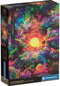 NEW Clementoni Jigsaw Puzzle 500 Pieces 35530 Psychedelic Jungle Sunrise - Foto 1 di 2