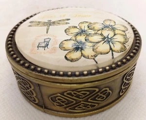 Flore et Faune Round Trinket Box - 7cm diameter - Picture 1 of 5
