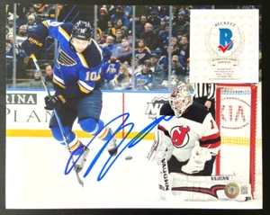 BRAYDEN SCHENN SIGNED 8X10 PHOTO ST LOUIS BLUES STANLEY CUP CANADA HOCKEY BAS - Picture 1 of 2