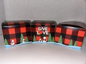 Bath & Body Works Christmas Snowmen 3 Wick Candle Gift Box Boxes Give Love 3 A41 - Picture 1 of 12