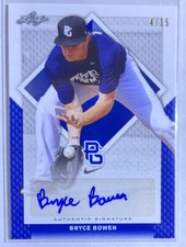 Bryce Bowen 2016 Leaf Perfect Game National Showcase Blue Auto #d 4/15 #BA-254