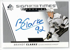 2022-23 SP AUTHENTIC BRANDT CLARKE SIGN OF THE TIMES ROOKIE AUTO CARD #SOTTR-BC