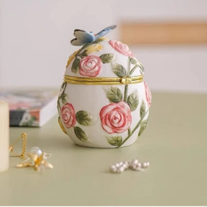 Portagioie in ceramica 3DButterfly collana anello portagioie fiori - Foto 1 di 12