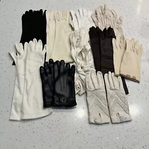 Vintage 1950s Ladies Dress Gloves Small Long & Short Black Brown Bge 10 Pair Lot - Picture 1 of 1