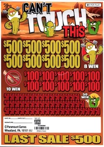 Pull Tab - Jar - Tickets Game - Can't touch this - Picture 1 of 2