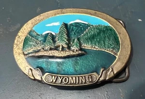 Vintage Wyoming Messing Gürtelschnalle Tschad - Bild 1 von 3