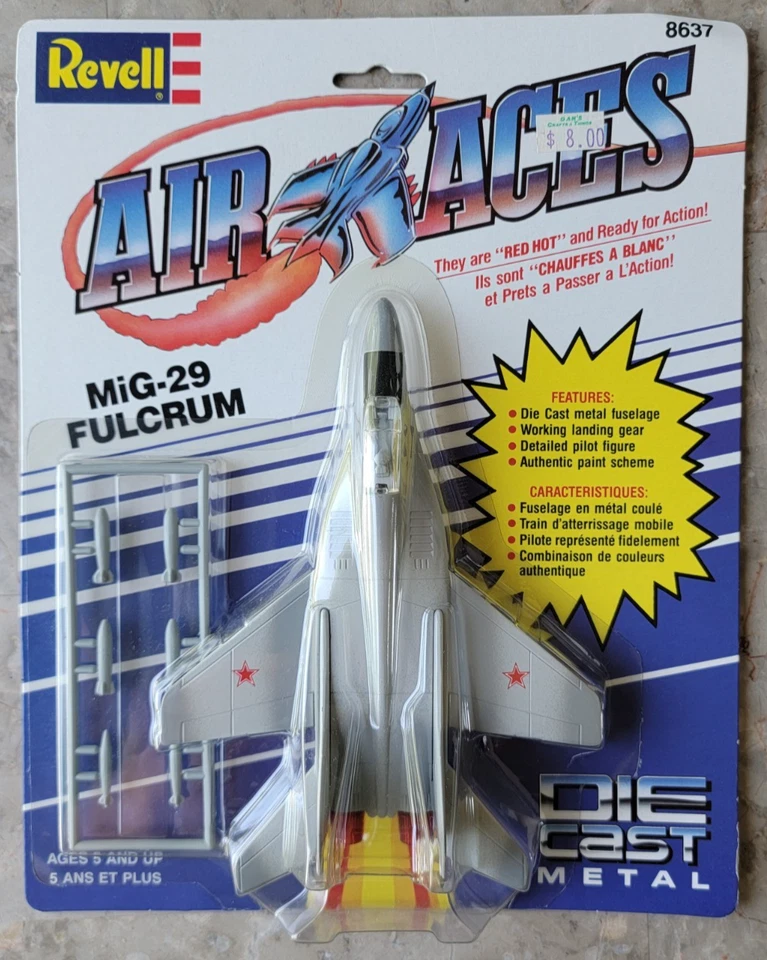 VINTAGE NEW 1990 REVELL AIR ACES DIECAST MIKOYAN MIG-29 FULCRUM RUSSIAN FIGHTER - Image 1 of 4