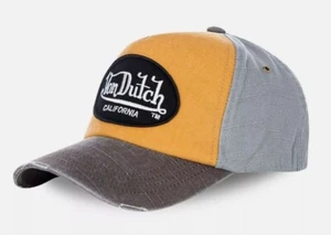 VON DUTCH BASEBALL CAP YELLOW/GREY/LIGHT GREY *100% AUTHENTIC* - Picture 1 of 4