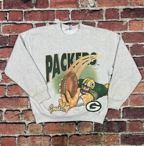 Vintage Green Bay Packers Salem Sportswear Sweatshirt Cartoon Graphic Men’s XL