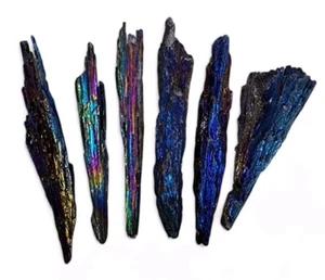 Cristales recubiertos de titanio de cianita de Brasil 31,9 gramos. - Imagen 1 de 1