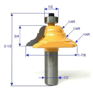 1 pc 12" SH French Baroque Handrail Edge Forming Router Bit S - Picture 1 of 12