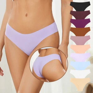 Women Sexy Lace Bikini Breathable Panties Underwear Mid waist Seamless Briefs - Picture 1 of 20