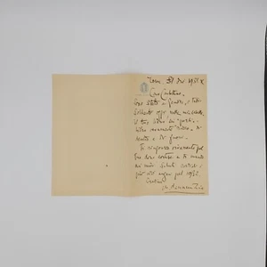Mario D'Annunzio Lettera autografa firmata inviata a Nicolò Castellino. 1931 - Bild 1 von 2