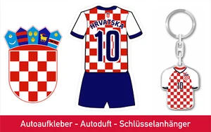 Croacia Fan Set - Pegatinas - Fragancia Coche - Llavero Bandera Escudo STR - Imagen 1 de 11