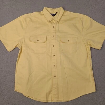 Camisa Gloria Desteñida Para Hombres XL Amarilla Bolsillos Abotonados Informal Trabajo Foto 1 de 4