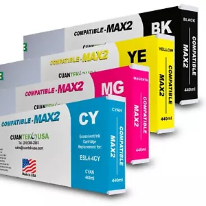 4 x 400ml Roland Ecosol MAX2 compatible ink cartridges SET CMYK - MADE IN USA - Picture 1 of 5