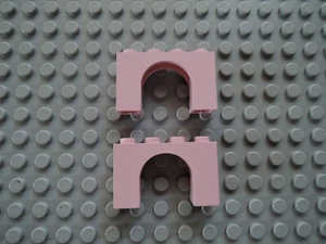 Lego 2 x Bogenstein Brücke 6182 paradisa pink 1x4x2 - Bild 1 von 1
