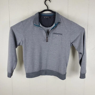 Sudadera Pebble Beach Para Hombres Grande Gris Cuello Simulado 1/4 Cremallera Manga Larga Pullover Foto 1 de 4