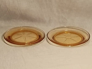 Fostoria Depression Glass Coasters Rose Pink Pair - Picture 1 of 9