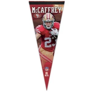 CHRISTIAN MCCAFFREY SAN FRANCISCO 49ERS PREMIUM QUALITY PENNANT 12"X30" BANNER - Picture 1 of 1