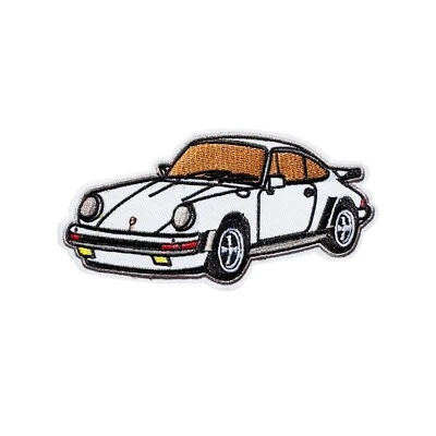 PATCHWORK PARADISE Classic Porsche 911 Style Embroidered Iron On Patch European Sports Car Badge