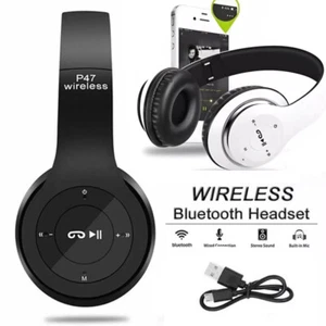 Wireless Bluetooth Headphones Over-Ear Stereo with Noise Cancelling Earphones UK - Picture 1 of 13