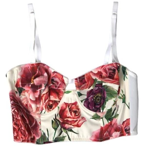 DOLCE & GABBANA Top Multicolor Floral Sleeveless Bustier Crop IT40/US6/S 1270usd - Picture 1 of 6