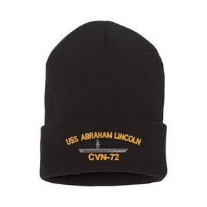 USS CVN-72 Embroidered Black Beanie Mütze, Black Winter Beanie Mütze - Bild 1 von 2