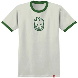 Spitfire Wheels Shirt Bighead Mid Ringer Natural/Green - Picture 1 of 1