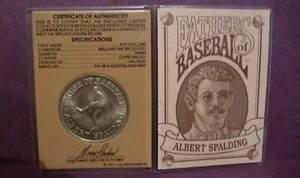 1992 Albert Spalding Fathers Of Baseball $5 Coin Minted At New Queensland - Picture 1 of 5