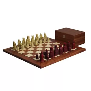 Isle of Lewis Schachset mit I Elfenbein & Rotharz Schachfiguren 3,5 Zoll und Rosew - Bild 1 von 9