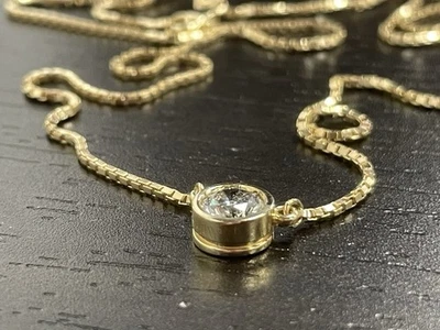 14k Yellow Gold Neckless Approximately .75 Carat Diamond 19 Inches - Image 1 of 4