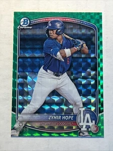 Refractor geométrico verde Bowman #BCP-2 2025 Chrome Prospects/99 Zyhir Hope - Imagen 1 de 3