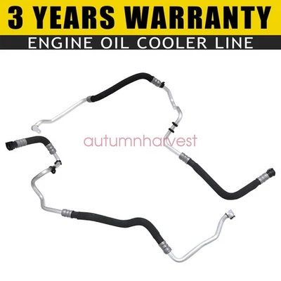 2Pcs Engine Oil Cooler Line for BMW 550i 550i GT 650i 17227589510 17227589509 - Image 1 of 4