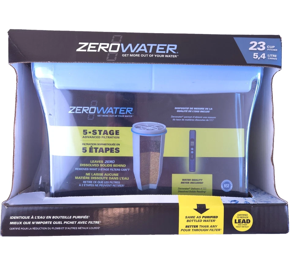 ZeroWater 23-Cup Dispenser Ready Pour 5-Stage Water Filter New Sealed Unopened - Image 1 of 4