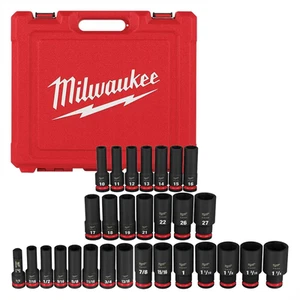 Milwaukee 49-66-7016 Milwaukee Tool 29PC SHOCKWAVE Impact Duty 1/2" Drive SAE &  - Picture 1 of 1