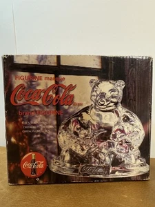 Coca-Cola Trio Eisbär mit Jungen 1997 klar Bleikristall Glas Figur - Bild 1 von 7