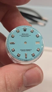 Esfera de diamante azul claro personalizada para Rolex 36 mm modelos Datejust no rápidos 1600 1601 - Imagen 1 de 7