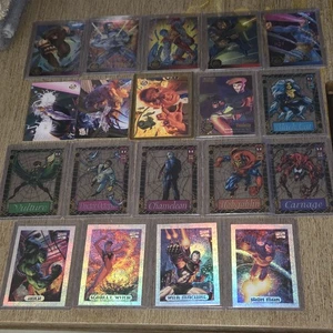 (19) 1994 Fleer Marvel Universe Suspended Animation Holofoil Chromium Insert Lot - Bild 1 von 13