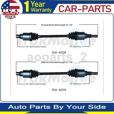 2 ejes traseros TrakMotive CV eje articulado para Pontiac Aztek 2005 2004 2003 2002 Foto 1 de 2
