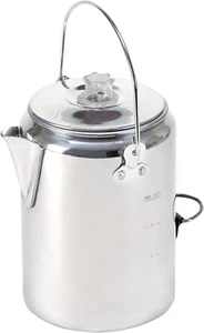 Aluminium Perkolator Kaffeekanne mit Drahtgriff, rostfrei, Aluminium poliert - Bild 1 von 12
