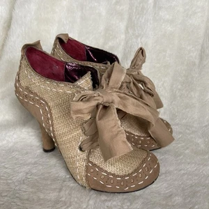 Irregular Choice Stiefeletten 6 beige Schleife schrullig Steampunk Hessische Abigail - Bild 1 von 22