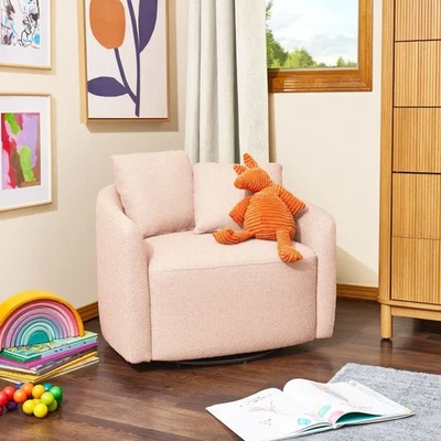 Hermosa silla Drew Accent de Drew Barrymore, tela Rose Bouclé Foto 1 de 4