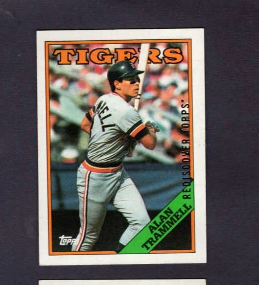 2017 TOPPS REDISCOVER BUYBACK 1988 TOPPS ЗОЛОТАЯ ФОЛЬГА NO320 АЛАН ТРАММЕЛЛ ТИГРЫ SSP - Изображение 1 из 2