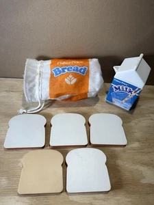 Vintage Fisher Price Spaß mit Essen #2129 BROT UND MILCH - Bild 1 von 9