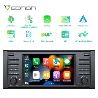Per BMW E39 Eonon E39A12S 8-Core 6+64GB Android 13 Autoradio 7" GPS CarPlay DSP - Immagine 1 di 4