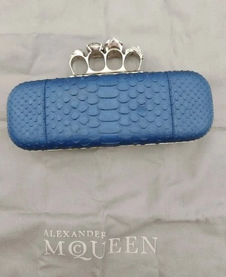 ALEXANDER MCQUEEN Blue Knuckle Box Clutch Bag - Image 1 of 4