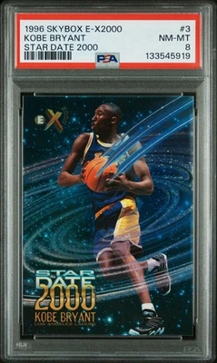 1996 SKYBOX E-X2000 STAR DATE 2000 #3 KOBE BRYANT PSA 8 ROOKIE LAKERS - Image 1 of 2