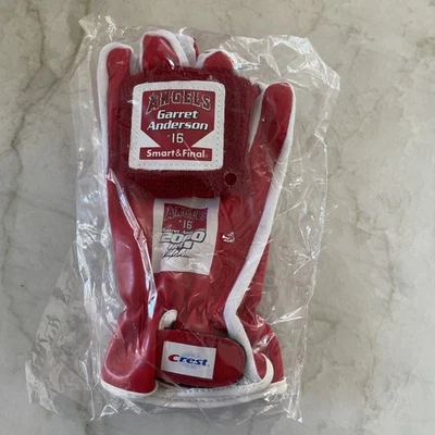 Nuevos guantes Anaheim Angels Garret Anderson 2000 Hits Crest con banda para el sudor #16 nuevos Foto 1 de 3