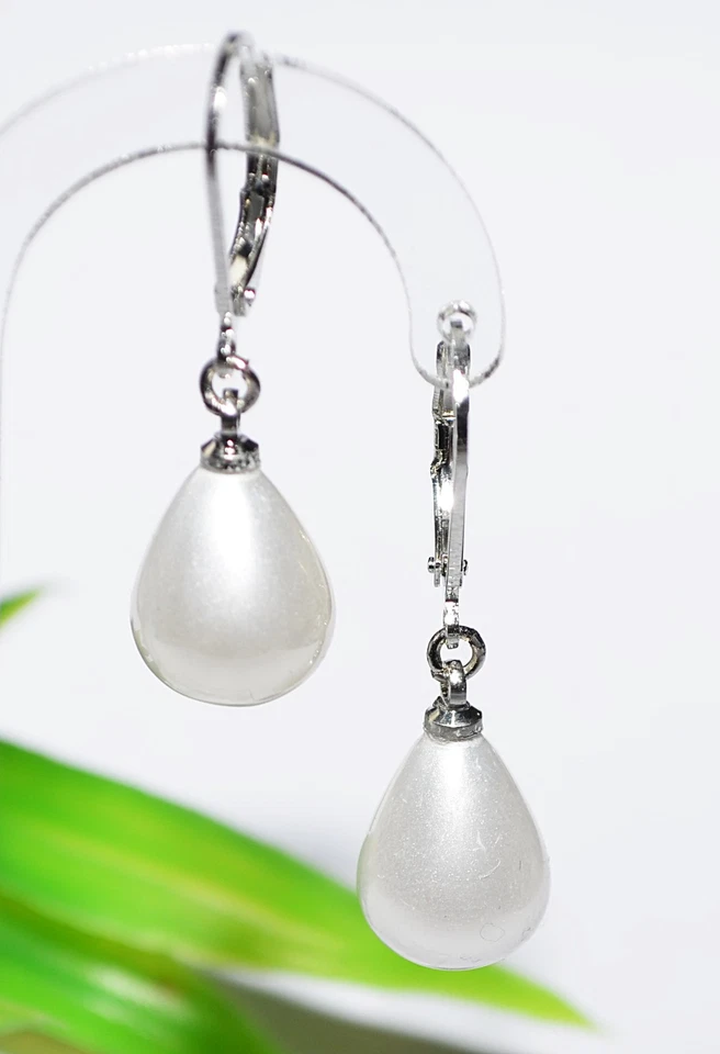 Perlenohrringe + Tropfen Sea Shell Brisur Ohrhänger Ohrringe Muschelkernperle - Bild 1 von 1